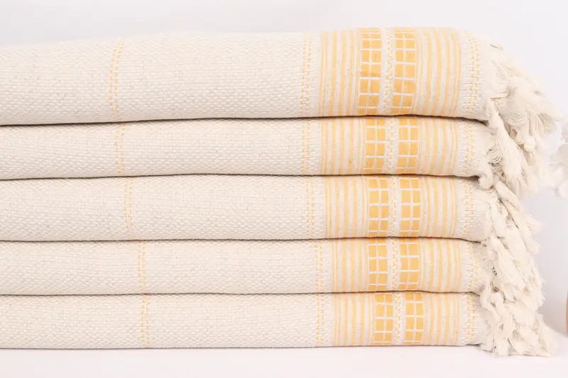 Shower Curtain, Housewarming Gift, 96x94 Linen Striped Towel, Turkish Blanket, Bedspread, Bachelorette Large Towel, Best Friend Christmas Gift - 3