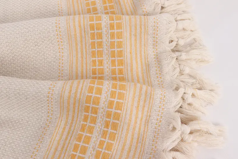 Shower Curtain, Housewarming Gift, 96x94 Linen Striped Towel, Turkish Blanket, Bedspread, Bachelorette Large Towel, Best Friend Christmas Gift - 8