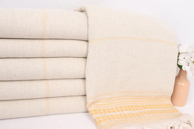 Shower Curtain, Housewarming Gift, 96x94 Linen Striped Towel, Turkish Blanket, Bedspread, Bachelorette Large Towel, Best Friend Christmas Gift - 2