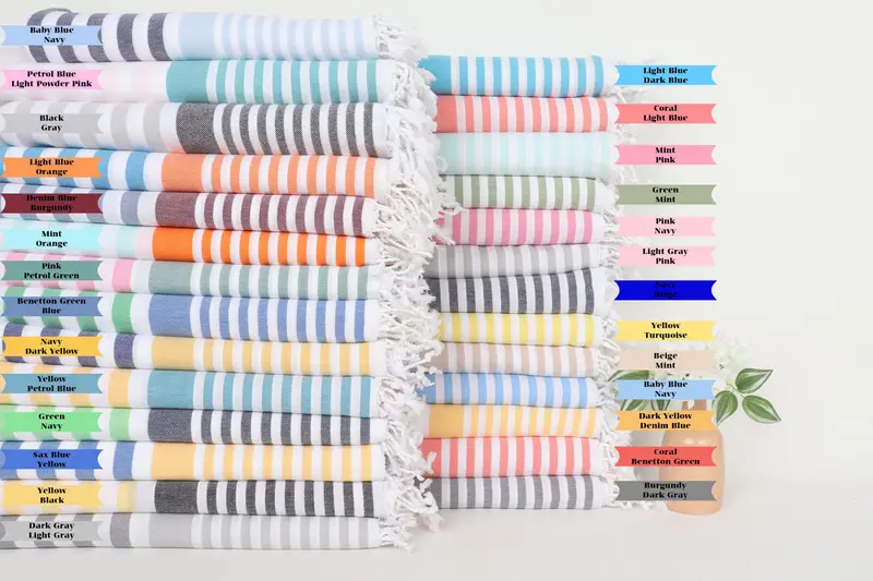 Gift For The Home Decor, Quick-dry peshtemal, Quick-dry towel, Large Turkish Towel, Pool Towels, Wedding Shower Gift, 68x36 Cotton Striped Towel - 1
