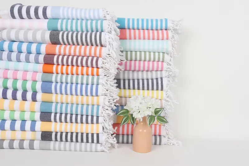 Gift For The Home Decor, Quick-dry peshtemal, Quick-dry towel, Large Turkish Towel, Pool Towels, Wedding Shower Gift, 68x36 Cotton Striped Towel - 2
