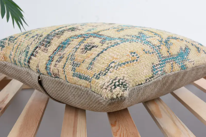 Southwestern Cushion, Boho Pillow Sham Cover, Kilim Pillow Cover, Pillow for Couch, 18x18 Beige Cushion Cover, Cushion, Ottoman Cushion - 6