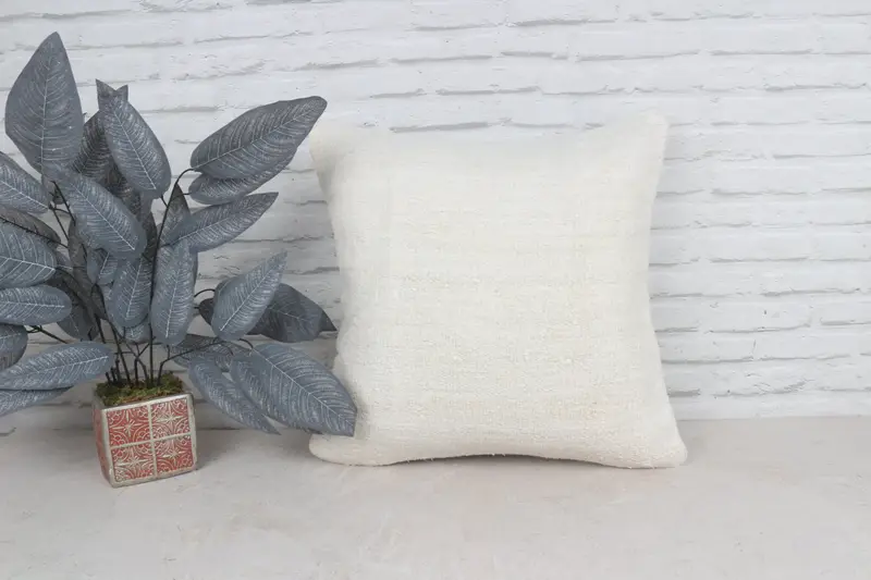 Wool Kilim Pillow Pillow, Kilim Cushion Sham, Vintage Kilim Pillow, Pillow for Couch, Cushion, Ethnic Throw Cushion Case, 20x20 White Pillow Case - 1