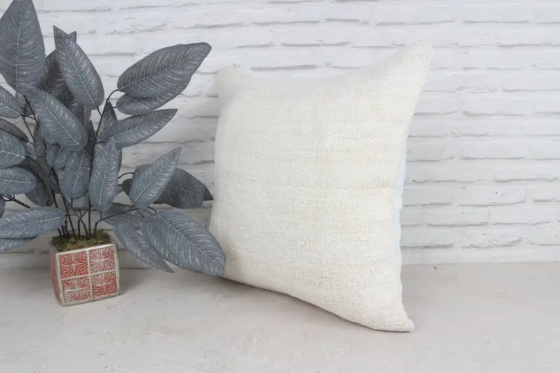 Wool Kilim Pillow Pillow, Kilim Cushion Sham, Vintage Kilim Pillow, Pillow for Couch, Cushion, Ethnic Throw Cushion Case, 20x20 White Pillow Case - 5