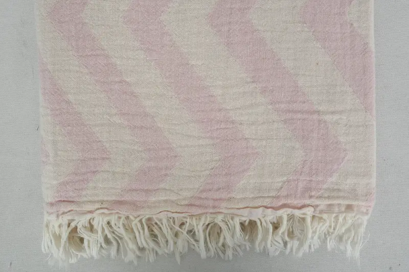 70x40 Cotton Zigzag Design Towel, Quick-dry peshtemal, Bridal Shower Gift, Spa Towel, Grandma Gift, Monogram Turkish Bath Towel, Travel towel - 5