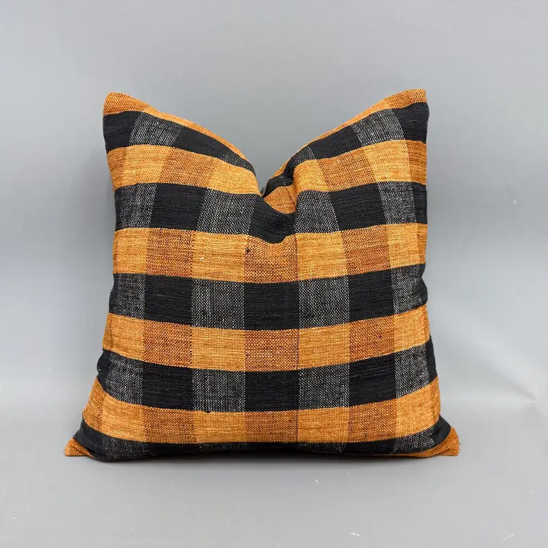Vintage Pillow, Vintage Kilim Throw Pillow, Antique Pillows, 18x18 Orange Pillow Sham, Cushion Case, Sofa Bolster Pillow Sham - 1