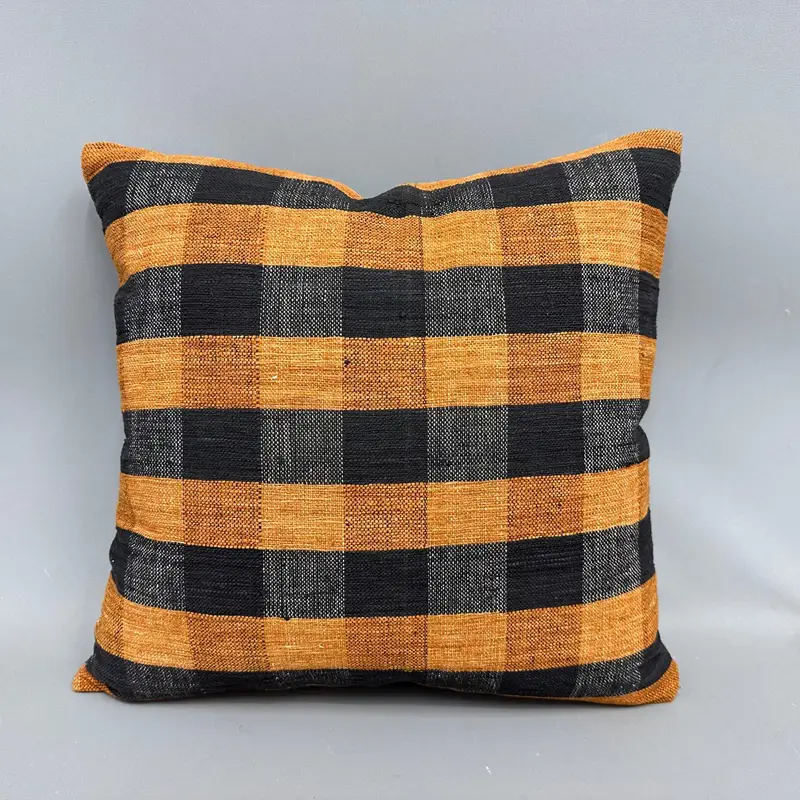 Vintage Pillow, Vintage Kilim Throw Pillow, Antique Pillows, 18x18 Orange Pillow Sham, Cushion Case, Sofa Bolster Pillow Sham - 4