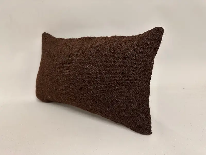 Throw Kilim Pillow, Vintage Pillow, 12x20 Brown Pillow Case, Cushion Case, Authentic Cushion Cover, Colorful Cushion Case, Vintage Kilim Pillow - 4