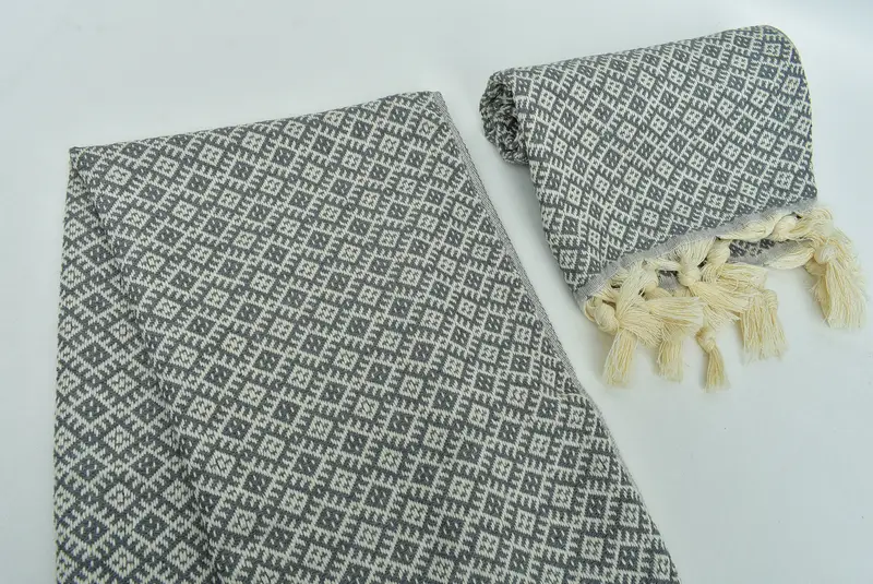 Monogramlı el havlu, kişiselleştirilmiş bulaşık havlu, seyahat havlu, onun için kişiselleştirilmiş hediye, 38x20 pamuklu elmas havlu, spa havlu, küçük banyo havlu - 7