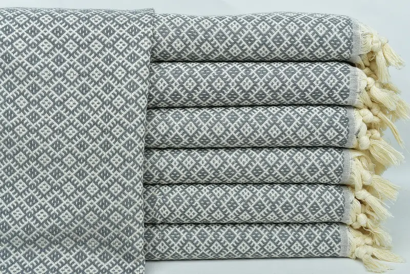 Monogramlı el havlu, kişiselleştirilmiş bulaşık havlu, seyahat havlu, onun için kişiselleştirilmiş hediye, 38x20 pamuklu elmas havlu, spa havlu, küçük banyo havlu - 1