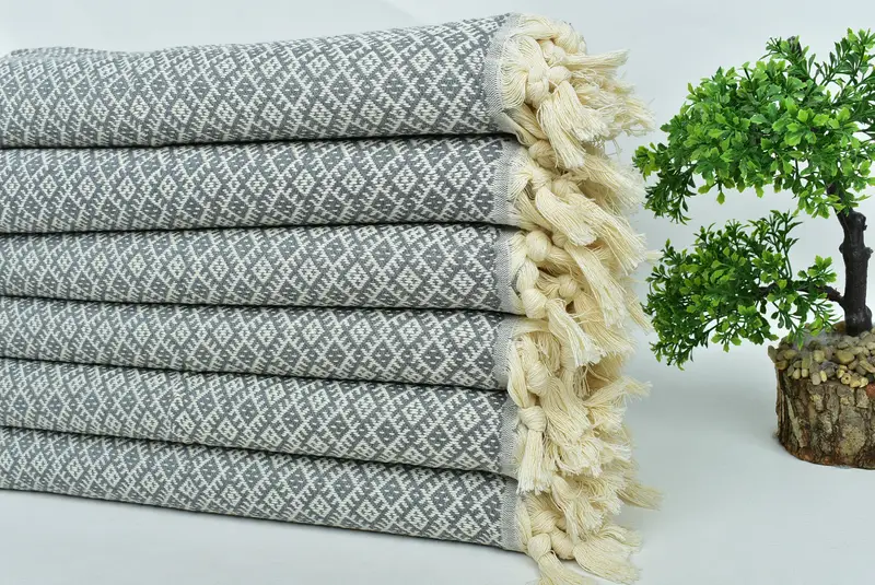 Monogramlı el havlu, kişiselleştirilmiş bulaşık havlu, seyahat havlu, onun için kişiselleştirilmiş hediye, 38x20 pamuklu elmas havlu, spa havlu, küçük banyo havlu - 3