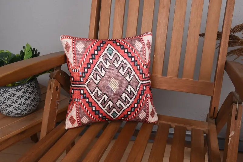 Gesticktes Blumen-Wurfkissen, vielseitiges quadratisches Vintage-Kissen