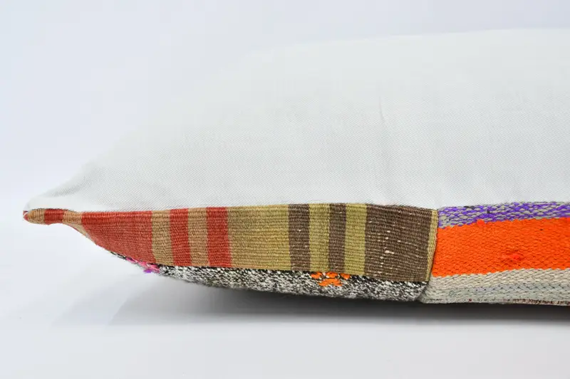 Kilim Cushion Sham, Pillow Case, Throw Kilim Pillow, 16x36 Brown Cushion Cover, Handmade Kilim Cushion, Couch Cushion Cover - 6