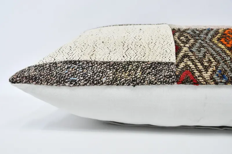 Kilim Cushion Sham, Pillow Case, Throw Kilim Pillow, 16x36 Brown Cushion Cover, Handmade Kilim Cushion, Couch Cushion Cover - 5