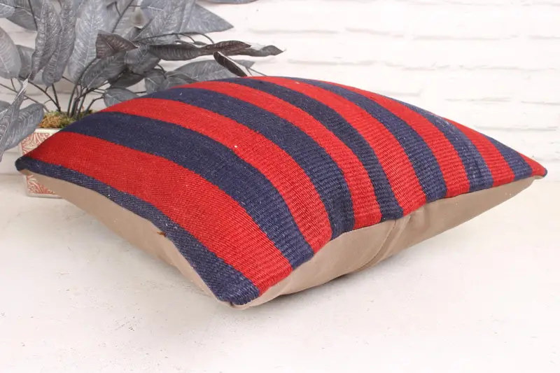 Osmanlı Yastık Sham, Vintage Kilim atma yastığı, yastık, yün yastık yastığı, 18x18 kırmızı yastık, vintage Kilim yastığı, Kilim yastığı örtüsü - 6