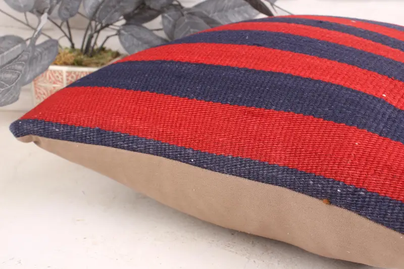 Osmanlı Yastık Sham, Vintage Kilim atma yastığı, yastık, yün yastık yastığı, 18x18 kırmızı yastık, vintage Kilim yastığı, Kilim yastığı örtüsü - 7