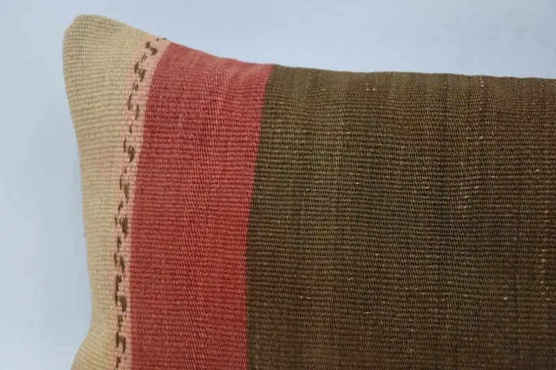 Ethnic Cushion, 12x36 Brown Pillow Cover, Cushion, Throw Kilim Pillow, Pillow for Couch, Lounge Throw Cushion, Turkish Kilim Pillow - 2