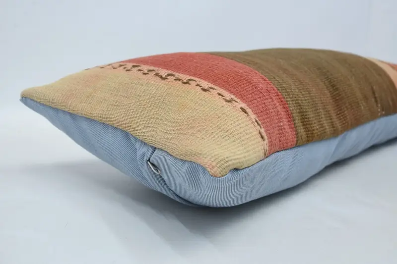 Ethnic Cushion, 12x36 Brown Pillow Cover, Cushion, Throw Kilim Pillow, Pillow for Couch, Lounge Throw Cushion, Turkish Kilim Pillow - 5