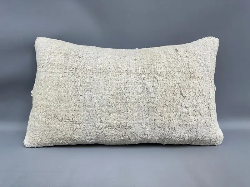 12x20 Beige Cushion Case, Vintage Kilim Pillow Cushion, Handmade Kilim Cushion, Pillow, Ethnical Kilim Rug Pillow, Gift Pillow - 4