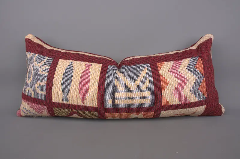 16x36 Red Cushion Case, Turkish Kilim Pillow, Kilim Cushion Sham, Oriental Pillow, Cushion, Home Decor Pillow, Sustainable Cushion Cover - 1