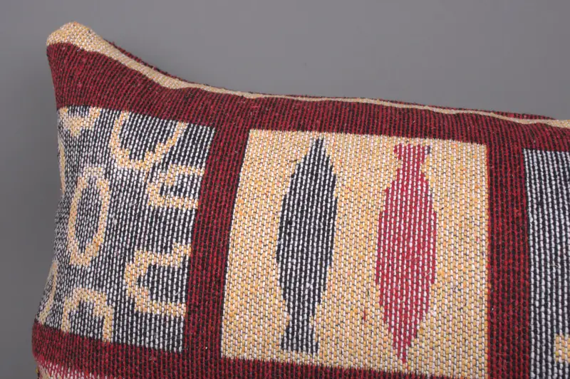 16x36 Red Cushion Case, Turkish Kilim Pillow, Kilim Cushion Sham, Oriental Pillow, Cushion, Home Decor Pillow, Sustainable Cushion Cover - 5