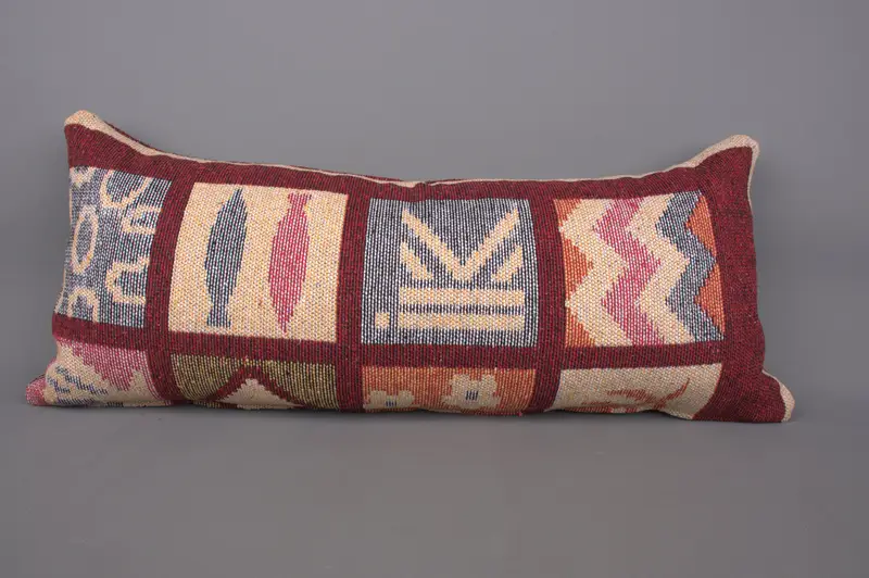 16x36 Red Cushion Case, Turkish Kilim Pillow, Kilim Cushion Sham, Oriental Pillow, Cushion, Home Decor Pillow, Sustainable Cushion Cover - 4