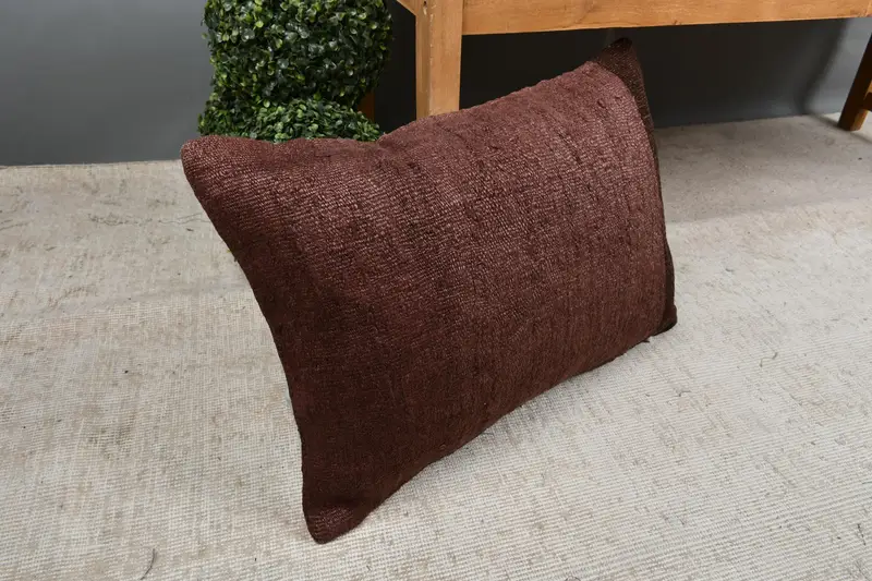 Kilim Pillow Cover, Vintage Kilim Throw Pillow, 16x24 Brown Cushion Cover, Boho Pillow Sham Cover, Toss Pillow Cover, Cushion Case - 7