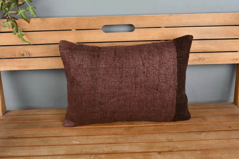 Kilim Pillow Cover, Vintage Kilim Throw Pillow, 16x24 Brown Cushion Cover, Boho Pillow Sham Cover, Toss Pillow Cover, Cushion Case - 6