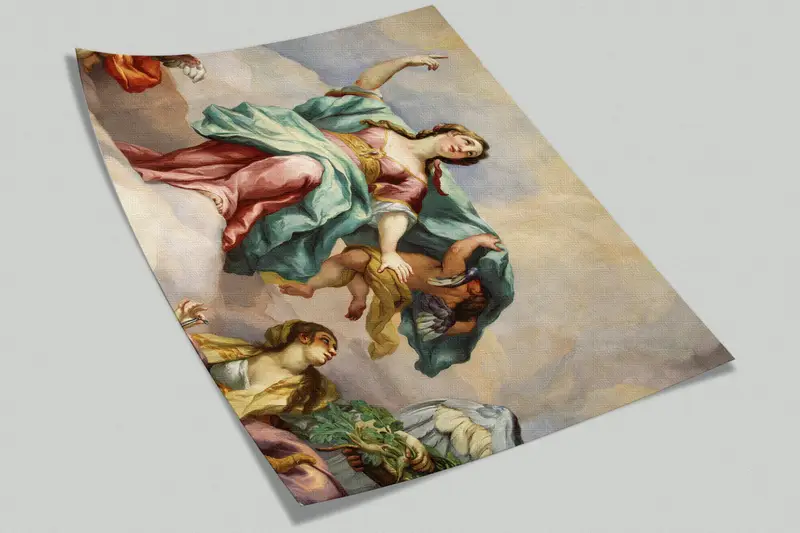 Wall Paper Peel and Stick, Angels In Cloud Painting, Custom Wall Paper, 3d Wall Paper, Angels In Cloud Wall Decor, - 4