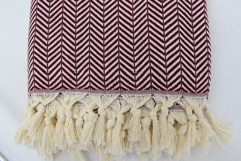 Decorative Blanket, Engagement Gift, Throw Blanket Couch, Personalized Blanket, 92x76 Cotton Chevron Towel, Oversized Beach Towel, Organic Throw - 5