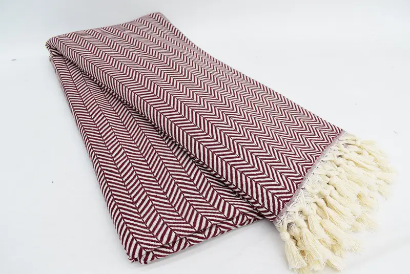 Decorative Blanket, Engagement Gift, Throw Blanket Couch, Personalized Blanket, 92x76 Cotton Chevron Towel, Oversized Beach Towel, Organic Throw - 6