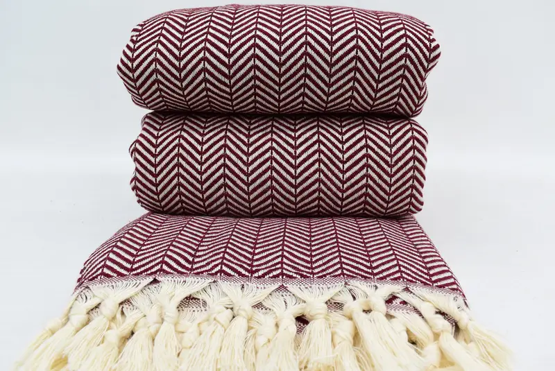 Decorative Blanket, Engagement Gift, Throw Blanket Couch, Personalized Blanket, 92x76 Cotton Chevron Towel, Oversized Beach Towel, Organic Throw - 8