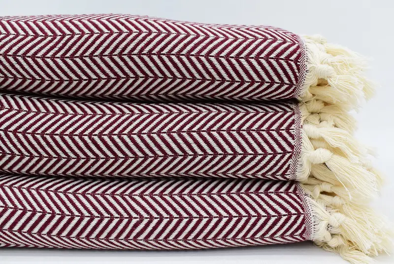 Decorative Blanket, Engagement Gift, Throw Blanket Couch, Personalized Blanket, 92x76 Cotton Chevron Towel, Oversized Beach Towel, Organic Throw - 1