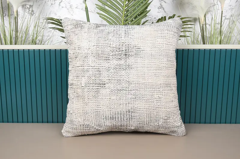 Graues Southwestern-Wurfkissen, 20x20 besticktes Kissen