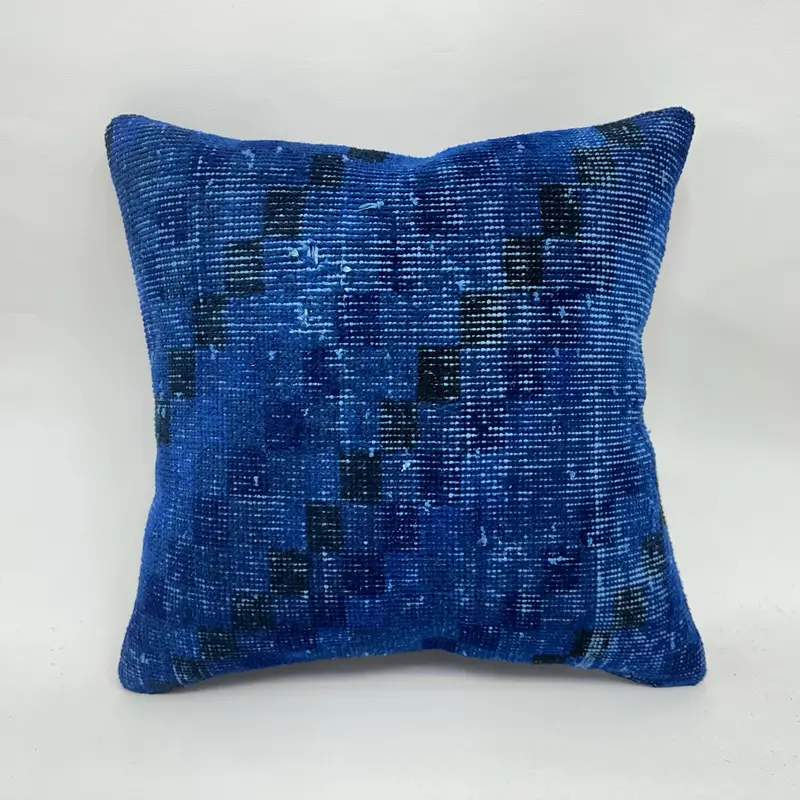 Mavi Güneybatı Kilim Yastık, 20x20 Nakışlı Kırlent