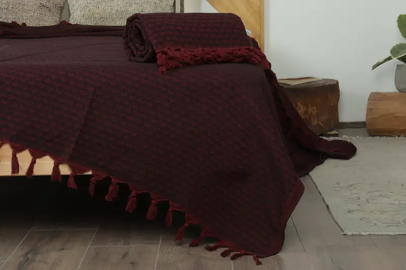 Organic Throw, 88x76 Cotton Heart Design  Towel, Monogram Beach Blanket, Tablecloth, Custom Blanket, Bridal Shower Gift, Throw Blankets for Couch - 7