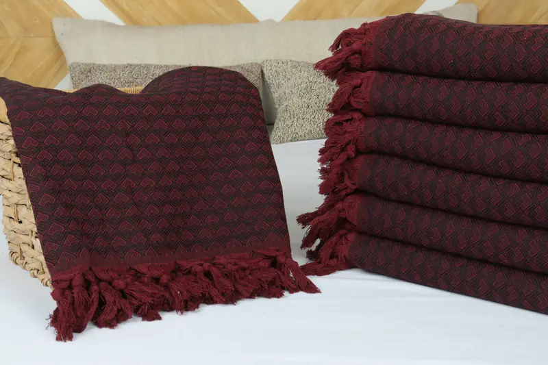 Organic Throw, 88x76 Cotton Heart Design  Towel, Monogram Beach Blanket, Tablecloth, Custom Blanket, Bridal Shower Gift, Throw Blankets for Couch - 4