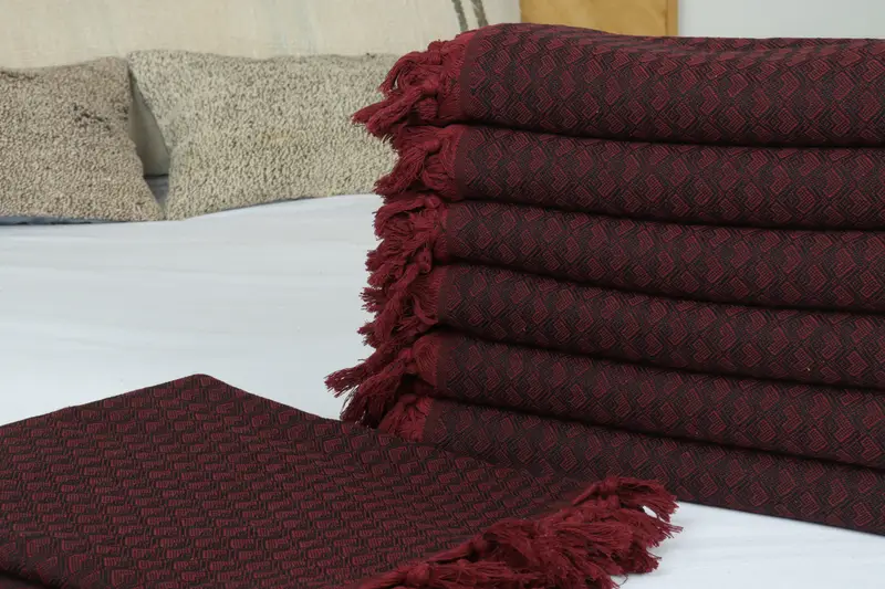 Organic Throw, 88x76 Cotton Heart Design  Towel, Monogram Beach Blanket, Tablecloth, Custom Blanket, Bridal Shower Gift, Throw Blankets for Couch - 3
