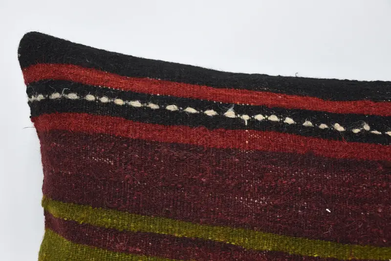 Pillow Case, Pillow for Sofa, 16x36 Red Pillow Case, Accent Pillow, Vintage Kilim Pillow, Throw Kilim Pillow, Handmade Cushion - 2