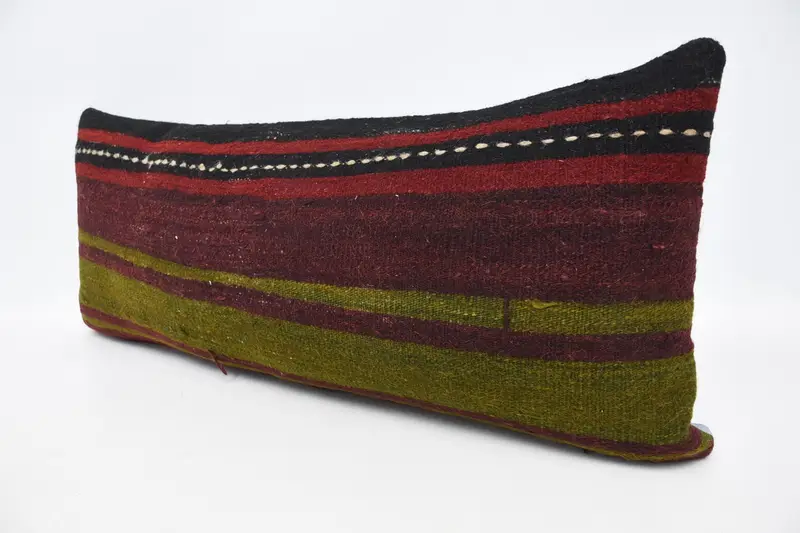 Pillow Case, Pillow for Sofa, 16x36 Red Pillow Case, Accent Pillow, Vintage Kilim Pillow, Throw Kilim Pillow, Handmade Cushion - 4