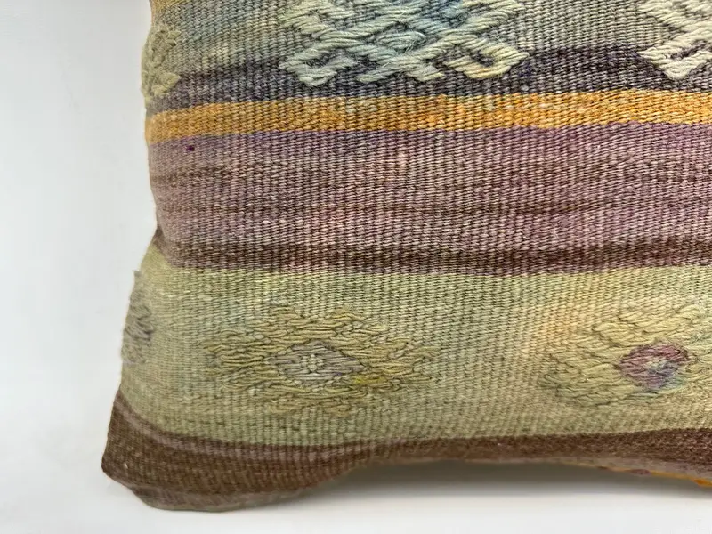 Cushion Cover, 16x16 Blue Pillow Case, Interior Designer Pillow, Turkish Pillow, Sofa Bolster Pillow Case, Tribal Pillow Cover, Kilim Pillow Cover - 2