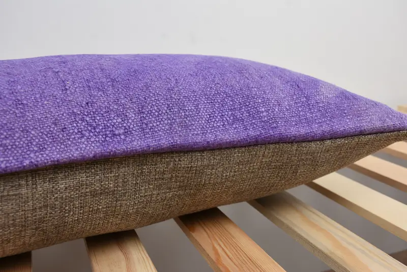 Pillow Case, Interior Designer Pillow, Kilim Pillow, Kilim Cushion Sham, 12x24 Purple Pillow, Ikat Cushion Case, Colorful Pillow Sham - 7