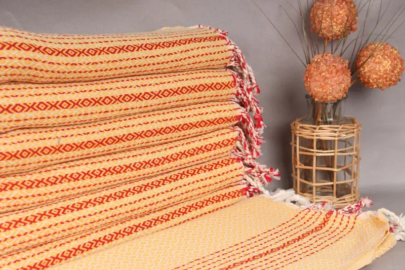 Personalized Turkish Cotton Towel Mustard, 40x71 Inches