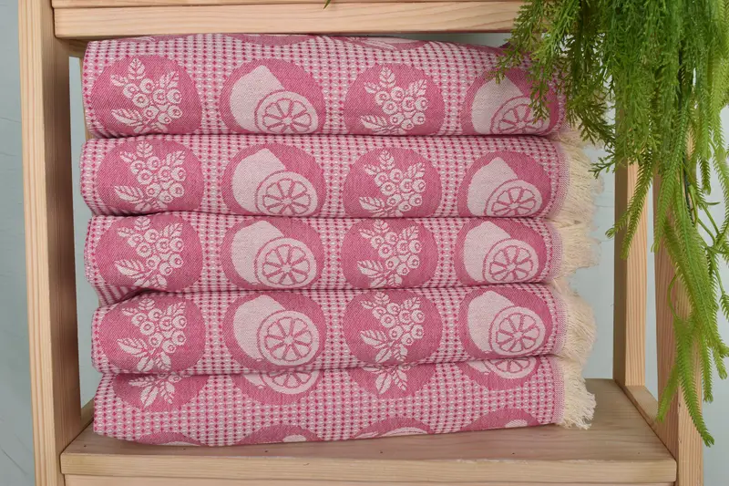 Monogram Hand Towel, Monogrammed Hand Towel, Embroidery Towel, Custom Tea Towel, 28x20 Cotton Fruits Patterned Towel, Personalized Hand Towel - 2