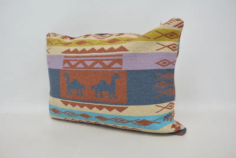 Pillow Cover, Oriental Pillow Sham, Kilim Pillow Cover, Boho Pillow Sham Cover, Wholesale Pillow, Gift Pillow, 20x28 Blue Cushion Cover - 4