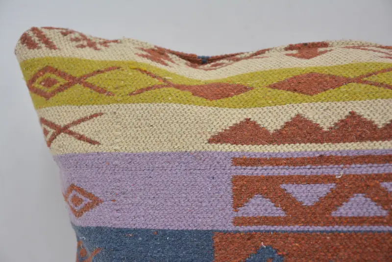 Pillow Cover, Oriental Pillow Sham, Kilim Pillow Cover, Boho Pillow Sham Cover, Wholesale Pillow, Gift Pillow, 20x28 Blue Cushion Cover - 2