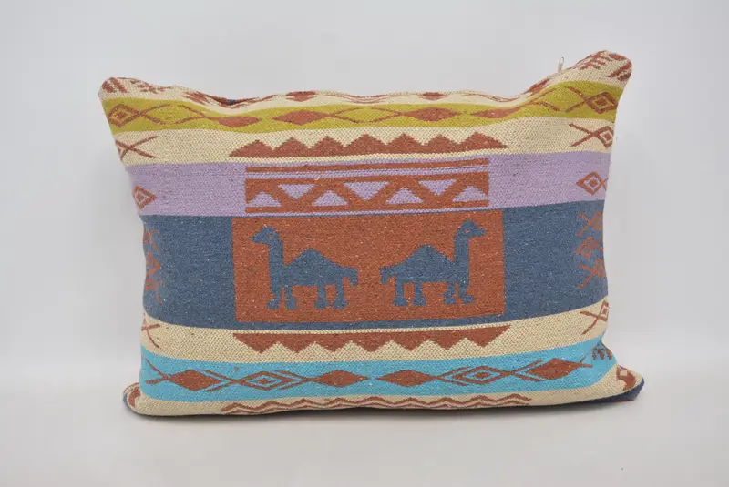 Pillow Cover, Oriental Pillow Sham, Kilim Pillow Cover, Boho Pillow Sham Cover, Wholesale Pillow, Gift Pillow, 20x28 Blue Cushion Cover - 1