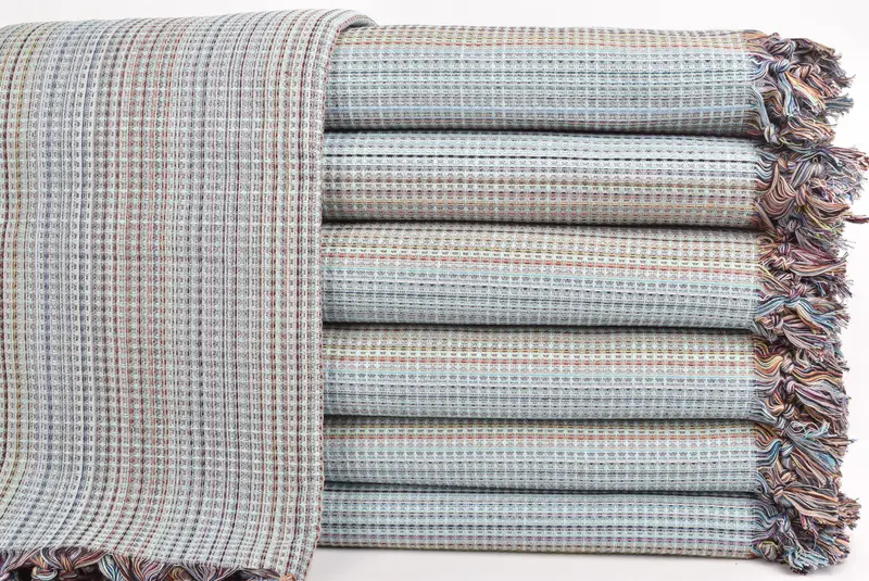92x88 Cotton Geometric Towel, Tablecloth, Home Decor Gifts, Housewarming Gift, Gift For Wedding Day, Turkish Cotton Blanket, Custom Blanket - 1