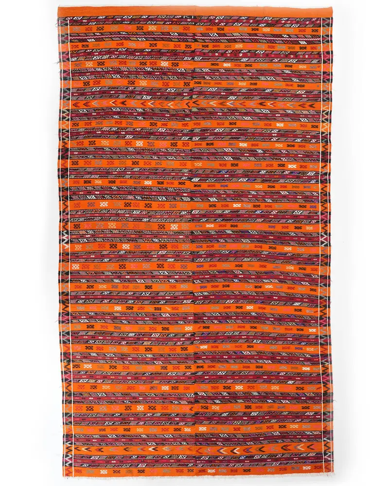 8,1x14,8 ft Turuncu Halı, Modern ve Çok Yönlü Dekor