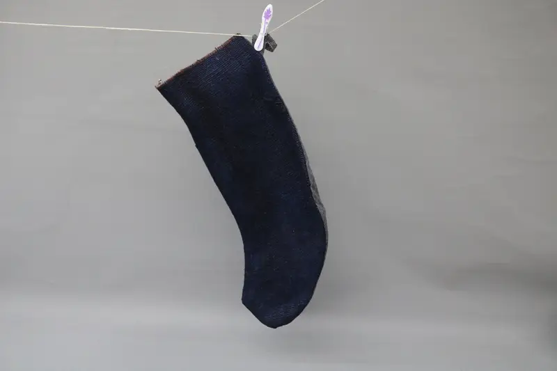 Süslü Zarif Siyah Noel Çorabı, Şenlikli Tatil Dekoru